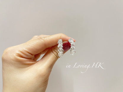 [Ready Stock] Clear Crystal Acrylic C-Hoop Earrings KR2410ER01