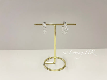 [Ready Stock] Clear Crystal Acrylic C-Hoop Earrings KR2410ER01