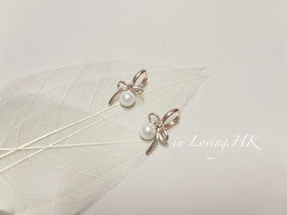 [Ready Stock] Bow Pearl Earrings KR2410ER06