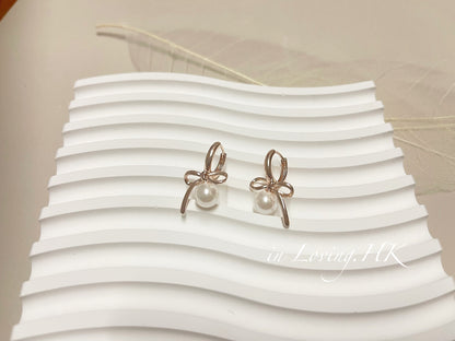 [Ready Stock] Bow Pearl Earrings KR2410ER06