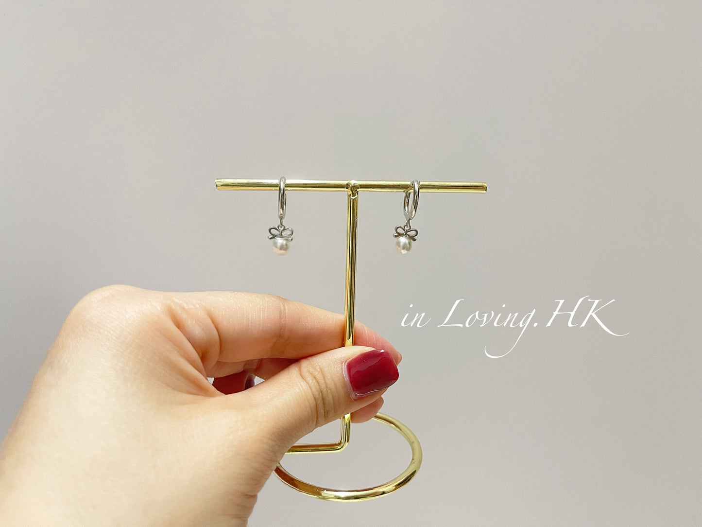 [Ready Stock] Sterling Silver Pearl Bow Earrings KR2410ER08