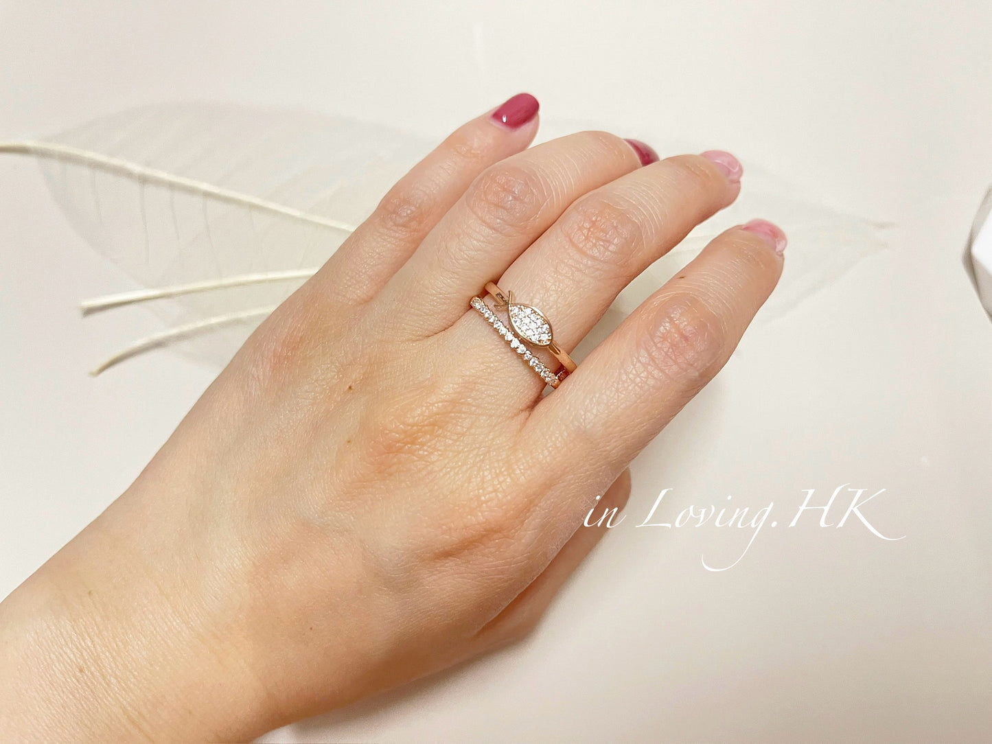 [Ready Stock] Xiaoyu double-layered diamond open ring KR2410FR01